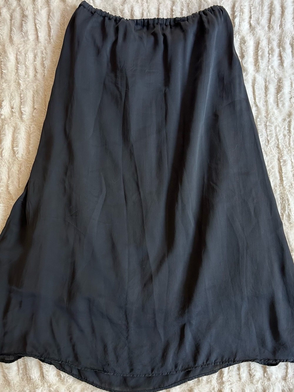 CP Shades 100% Silk Black Maxi Skirt